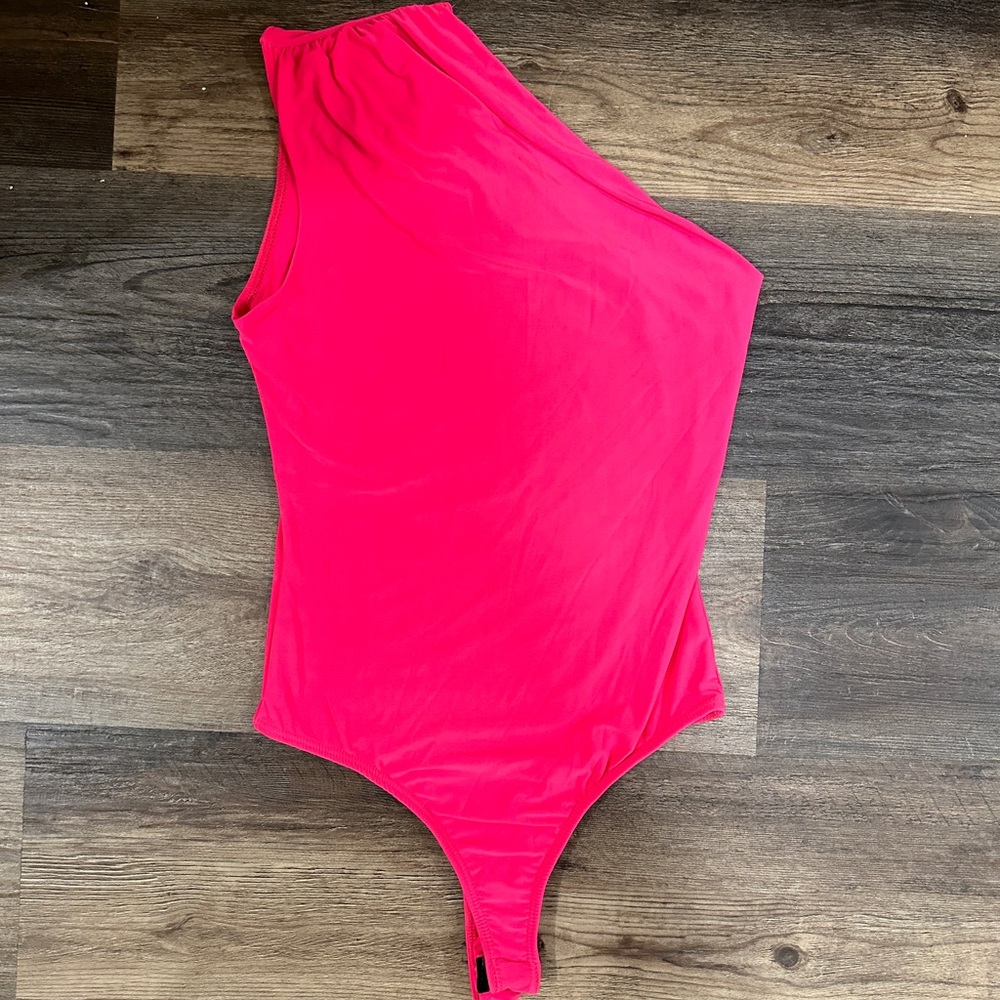 Hot Pink One Shoulder Bodysuit